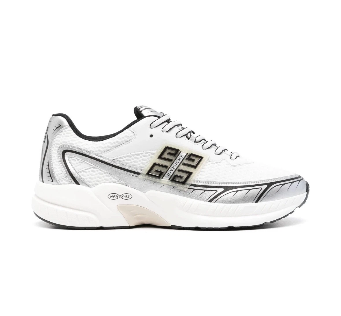Givenchy — Givenchy Nfnty-52 White Gold Leather Logo Sneakers Men Size 44 EU Authentic