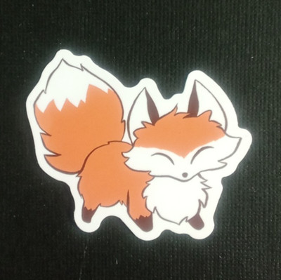 Cute Fluffy Orange Fox Sticker 2'' x 2.18'' (AE)
