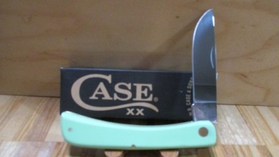 NIB Case XX Mint Green Synthetic Smooth Sod Buster 4138 Pocketknife-63837