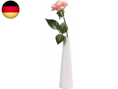 Tall Conic White Ceramic Flower Vase Small Bud Vase Single Flower Decorative