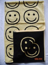 100% Cotton XL Bath Sheet Beach Towel 100x150cm Smiley Face Yellow Black