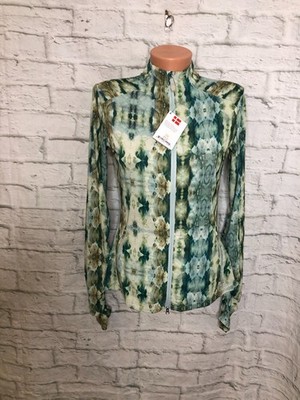Kastel Denmark Blue Green Women XS Floral 1/4 Zip Golf Equestrian Sun Top UPF 30