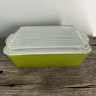Vintage Pyrex Refrigerator Dish 0503 1.5 Qt Verde Avocado Green with Lid
