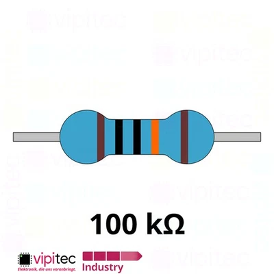 VIPITEC 100 Kiloohm Metallfilm-Widerstand THT 1% 0,6W 100K Metallschicht Widerstände