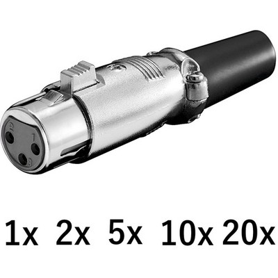 3 pin XLR Buchse Kupplung Mikrofon Lautsprecher Audio Kabel Metallgehäuse female