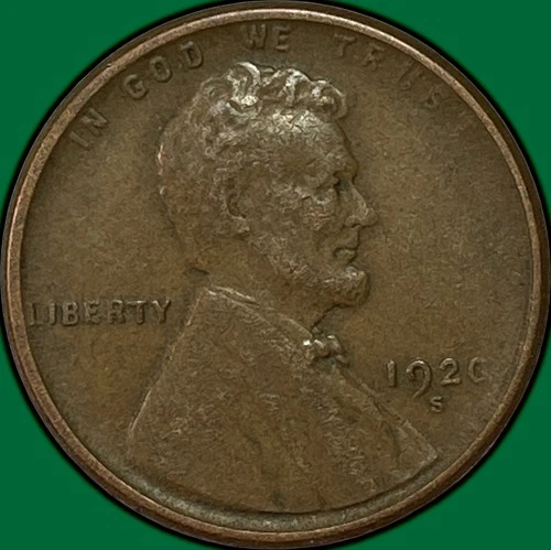 1920-S Lincoln Wheat Cent Extremely Fine XF Coin #36826