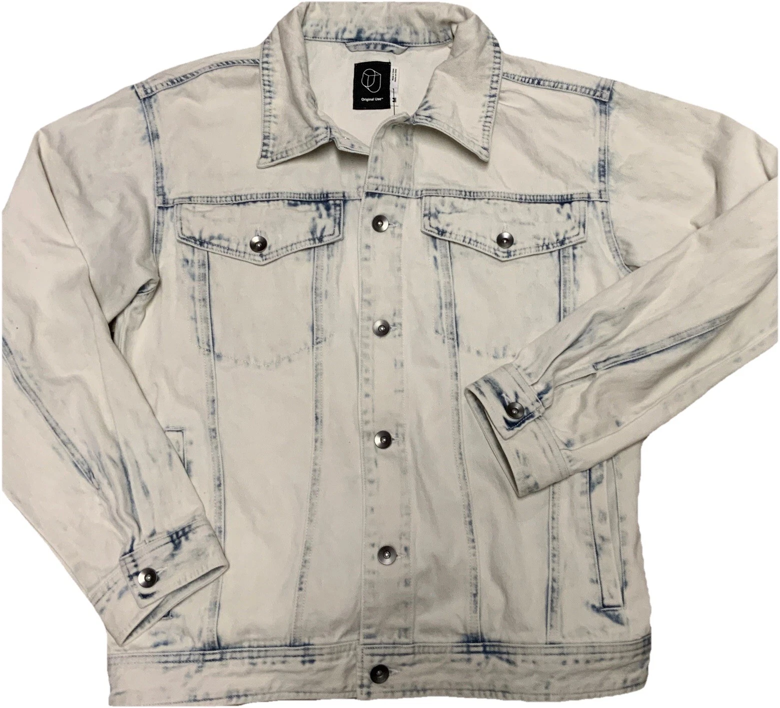 💣 ORIGINAL USE- ADULT REGULAR FIT DENIM JACKET, ACID BLUE MEDIUM 🆕