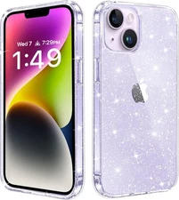 Compatible with iPhone 14 Case, Bling Sparkle Soft TPU Clear Glitter 