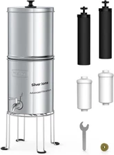 Waterdrop Upgrade Gravity-fed Water Filter System with 4Filters and Metal Spigot