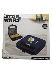 Uncanny Brands Mandalorian Waffle Maker Bounty Hunter & Baby Yoda Waffles 2 Mini