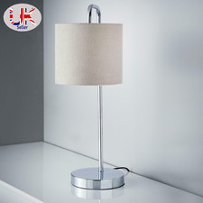 Nicola Silver Table Lamp Bedroom Living Room Decor Sleek Design Fits an E14 bulb