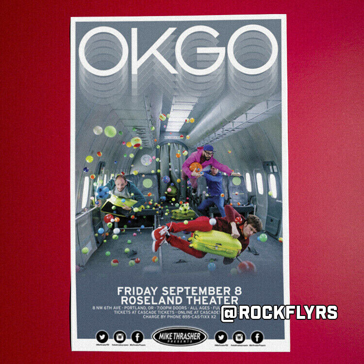 OKGO 2017 Concert Promo 11x17 Street Poster. Portland, Oregon.