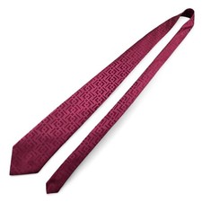 J Ferrar Mens Necktie Red Geometric Silk 58L 3.75W Made in USA