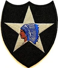 U.S. Army 2nd Infantry Division Military Vet WWII Iron On Patch Emblem C-22