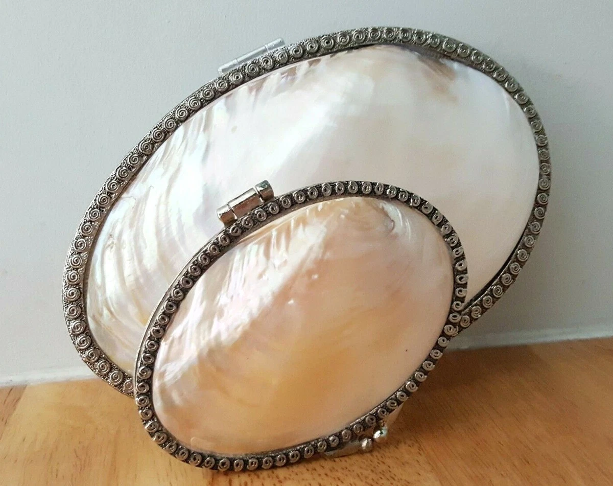 100% Original MOTHER OF PEARL Shell Clutch Wedding Designer 