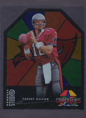 1997 STUDIO STAINED GLASS STARS EXEC PROMO SAMPLE #7 TRENT DILFER SSP #XXXX/1000