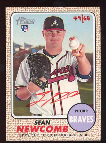 Sean Newcomb [Red Ink] #SN 2017 Topps Heritage Real One Autographs card