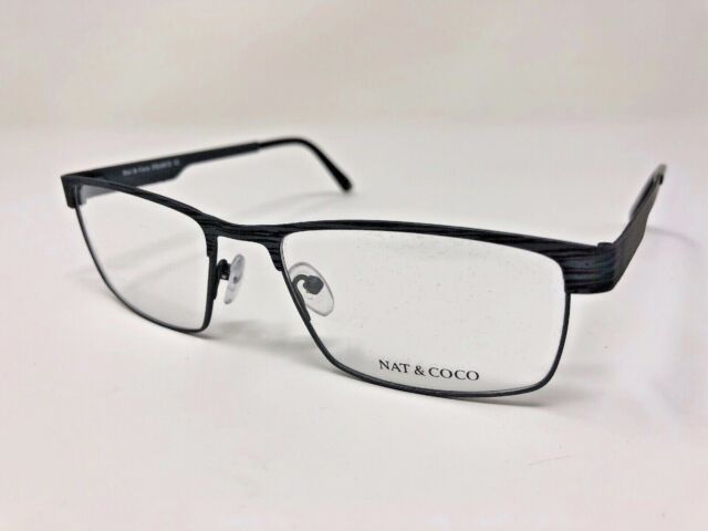 NAT & COCO NC1306 Eyeglasses Frame 55-18-145 Dark Grey/Black Zebra 325 ...