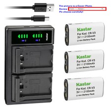 Kastar Battery LTD2 Charger for Kodak CRV3 EasyShare C300 C310 C315 C330 C340
