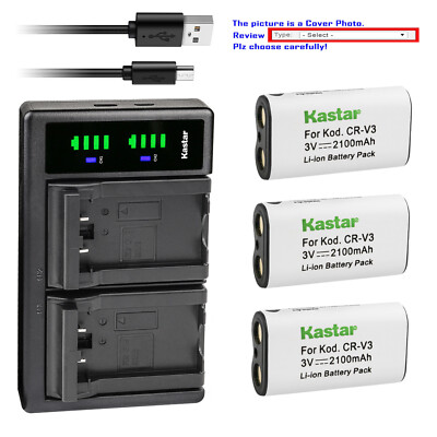 Kastar Battery LTD2 Charger for Pentax CR-V3 K100D Digital SLR K110D Digital SLR