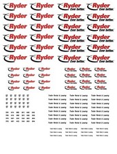 HO Scale Truck / Trailer Decals.  Ryder Truck...