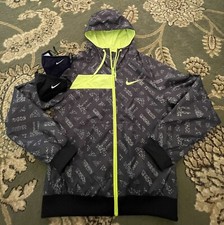 Womens NIKE athletic hooded mesh lined windbreaker running jacket Small