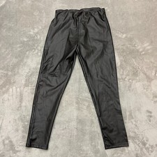 Shein Womens Black Faux Leather Pants Size Large
