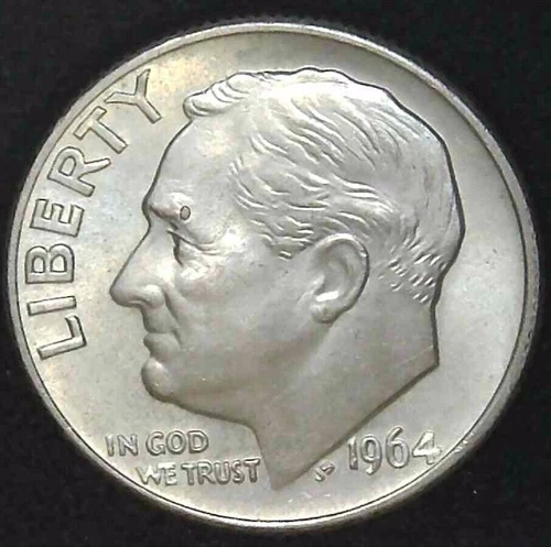 1964-D 10C Roosevelt Dime BU 90% Silver 24ots0124-1