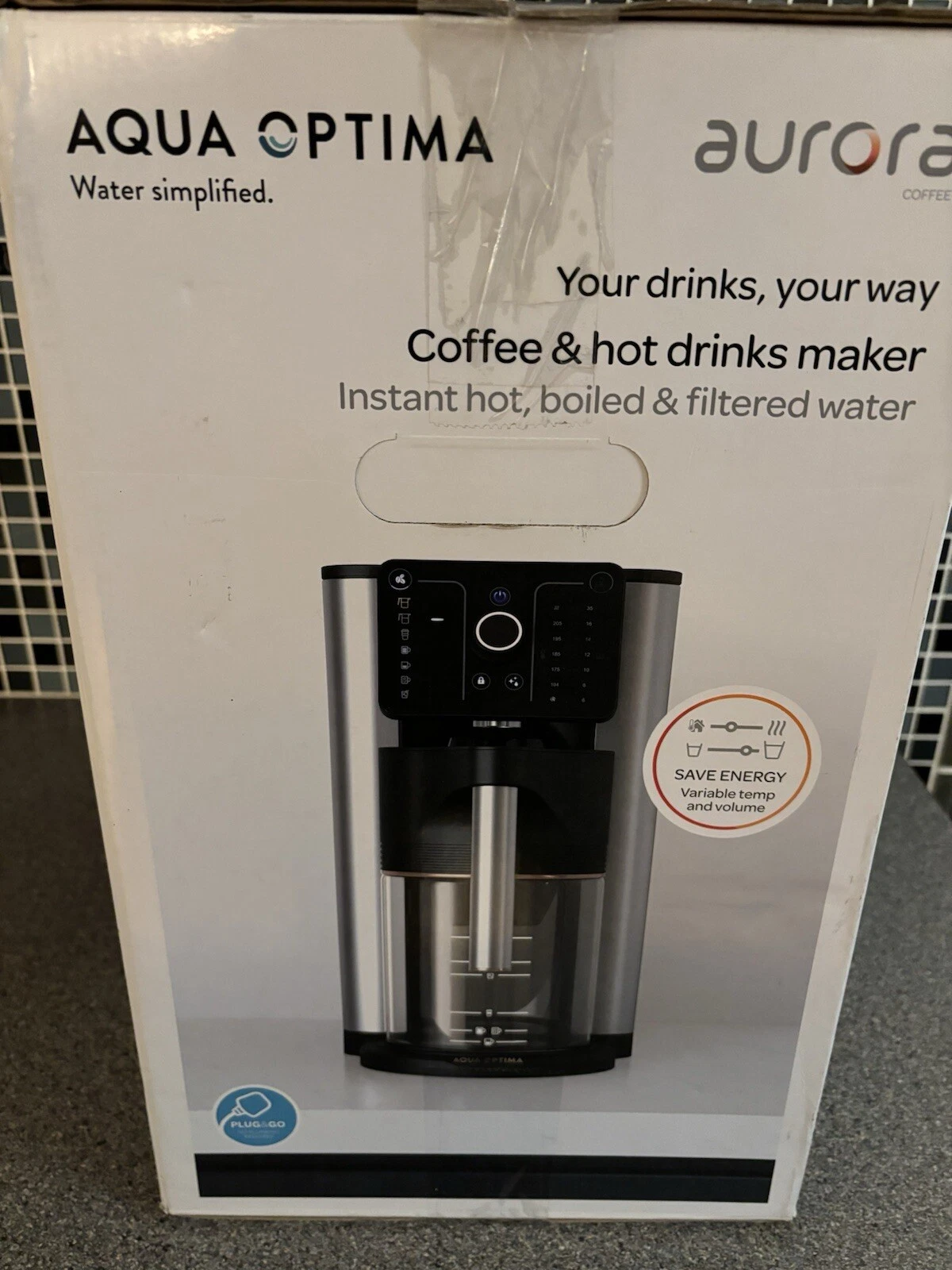 AQUA OPTIMA Aurora 10Cup Drip Coffee Maker Machine ~ Water Filtration