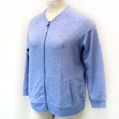 Talbots Plus Blue Zipped Comfort Frech Terry Jacket Cardigan 1X