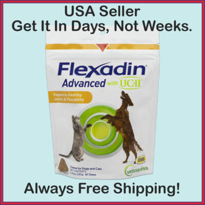 Vetoquinol Flexadin Advanced Soft Chews with UCII for Dogs and Cats - 60 chews
