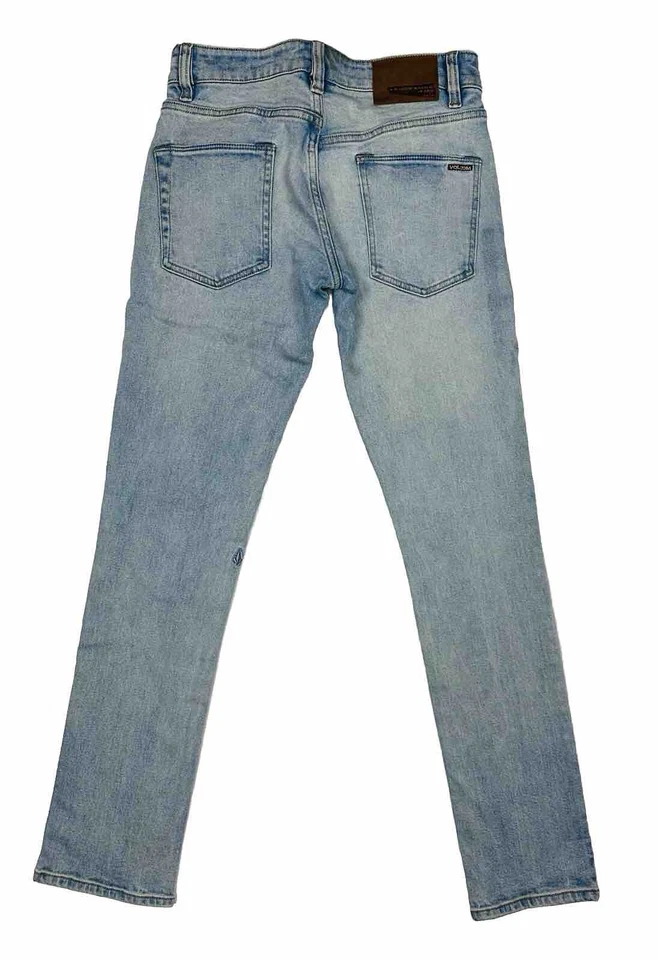 Volcom 2X4 Skinny Men's Denim Jeans Size 28 Light Blue Stretch Skate Street Wear - Image 2 of 4