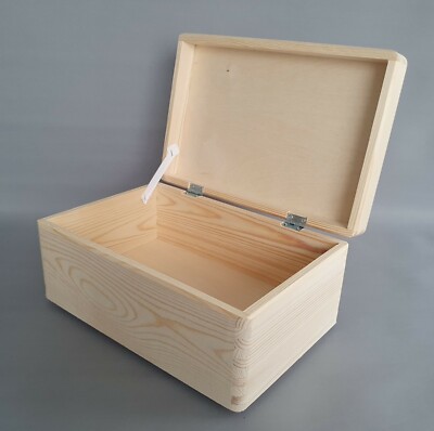 Wooden Storage Box with Lid No Handles Wood Craft Decoupage Souvenirs ...