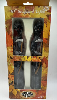 Halloween Grim Reaper Taper Candles 10 Sculptured Decoration by Robert Alan