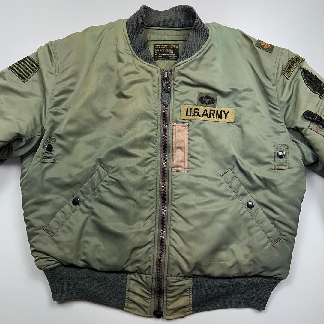 Buzz Ricksons MA1 Flight Jacket L Patch Used 90s … - image 3