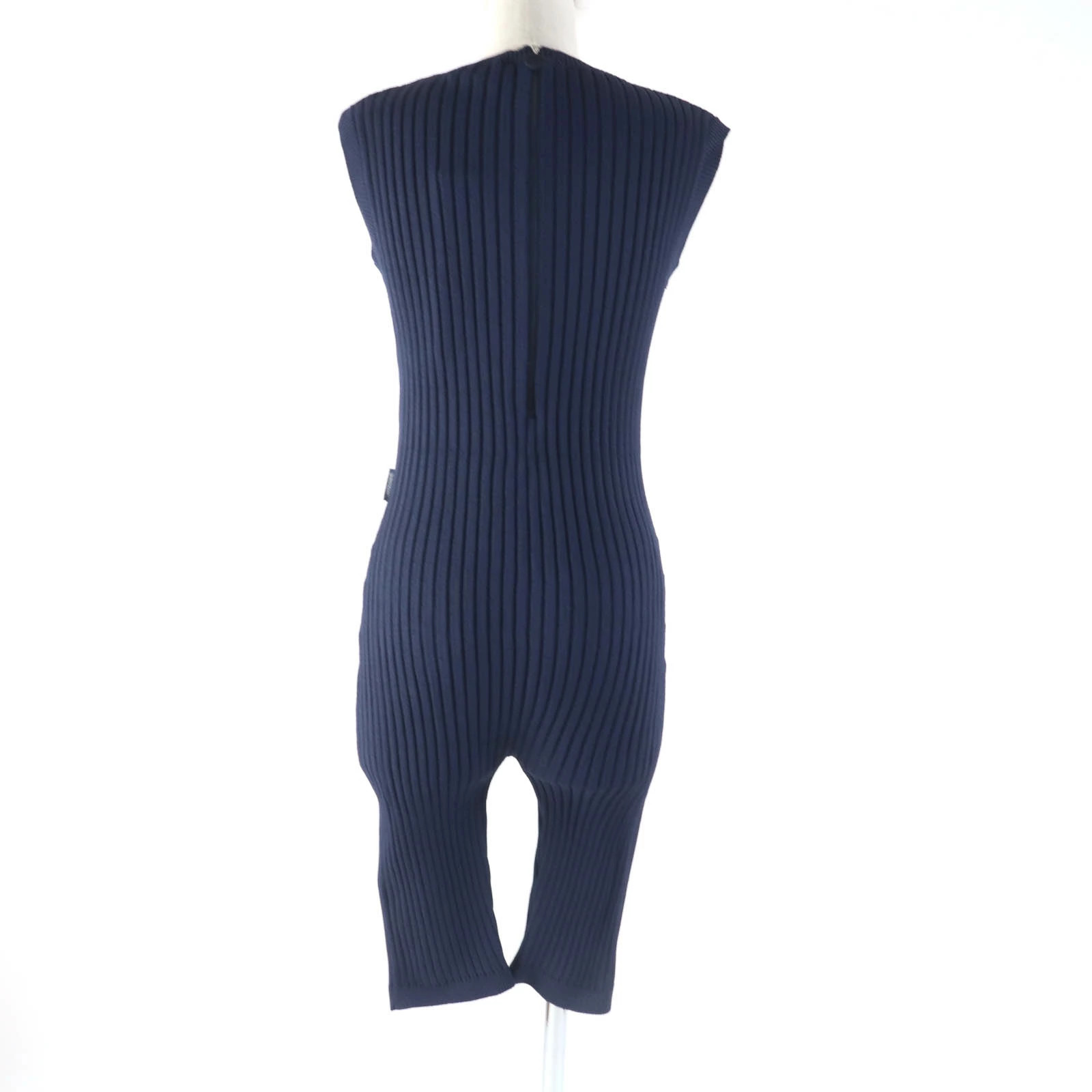 MONCLER Ladies Jumpsuit Unused Tuta Crew Neck Sleeveless Ribbed Knit Navy M thumbnail 3