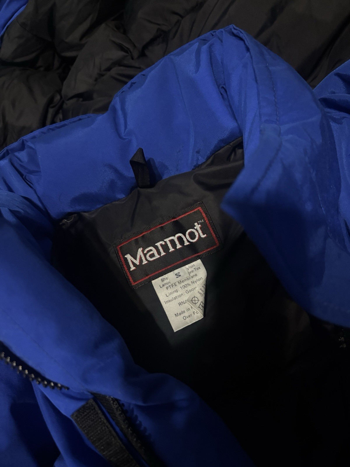 Vintage 90s Marmot Mammoth Gortex Biggie Down Fill Jacket Cobalt Blue Small image 4