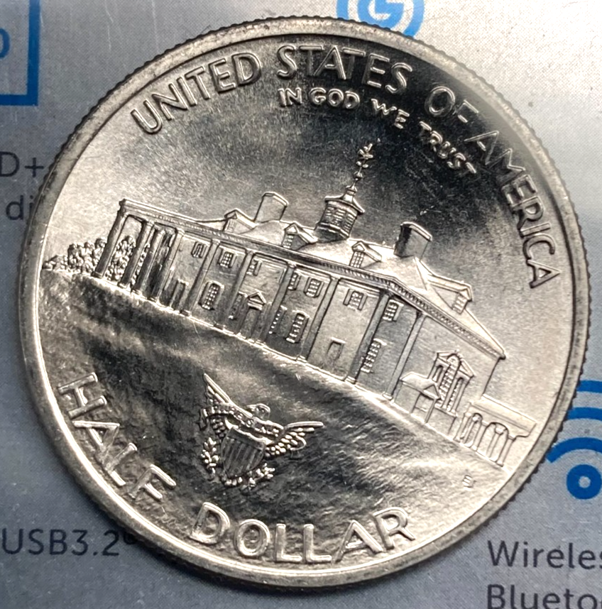 【美品】1982年-D ジョージワシントン記念 1/2ドル 1982-D George Washington Anniversary Half Dollar 90% Silver (Stock
