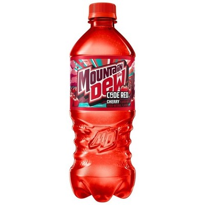 NEW!24 Pack 20 fl oz Mountain Dew Code Red Cherry Soda Pop, FREE
