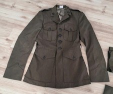 USMC Marine Corps Dress Alpha Green Service Jacket Military Coat Size 37R