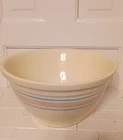 Vintage Large McCoy Pottery #12 Mixing Bowl Pink &Blue Striped USA