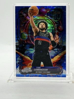 2026 Topps Chrome Blue Cosmic Propulsion Refractor CADE CUNNINGHAM (#'d / 99)