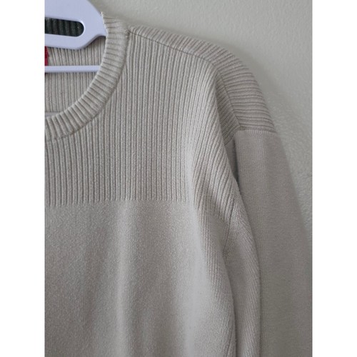 Pull col rond marron Levis coton côtelé tricot pull preppy hiver homme grand - Photo 2/11