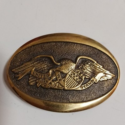 Heritage Mint Solid Brass American Eagle Belt Buckle A-C237 1970s Gold
