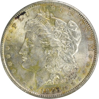 1891 Morgan Silver Dollar AU Slider Uncertified #221