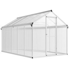 Outsunny 10x6ft Aluminium Greenhouse with/ Door Window Galvanised Base PC Panel