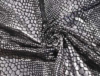 FOLIENJERSEY Jersey Stoff elastisch Snake SCHLANGE SILBER EUR 11,98/m - Bild 1 von 2