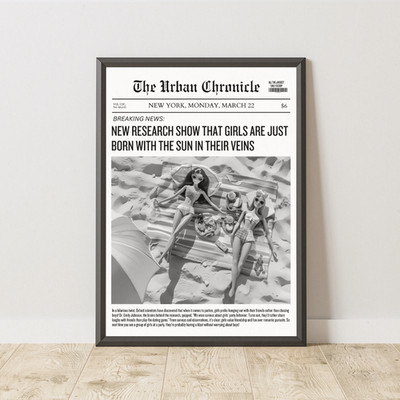 Barbie News Papier Wandbild Poster / Preppy Trendy Retro Bunt Wandbild Tween