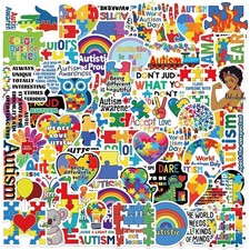 Autism Stickers for Kids Teens Adults 50Pcs Autism Awareness Waterproof Vinyl De
