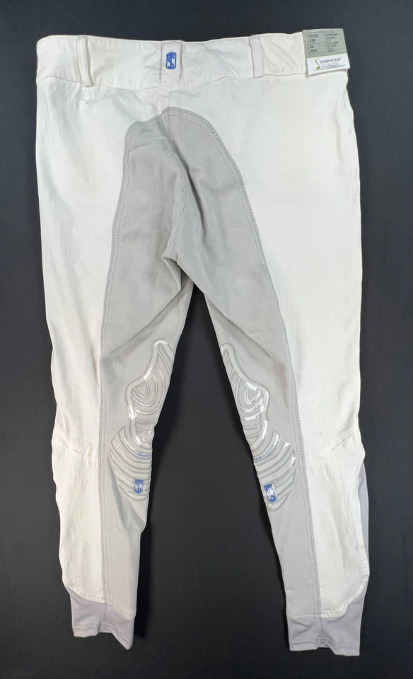 New Tredstep Symphony Azzura Full Seat Front-Zip White Breeches (32R) MSRP $170 - Image 2 of 4